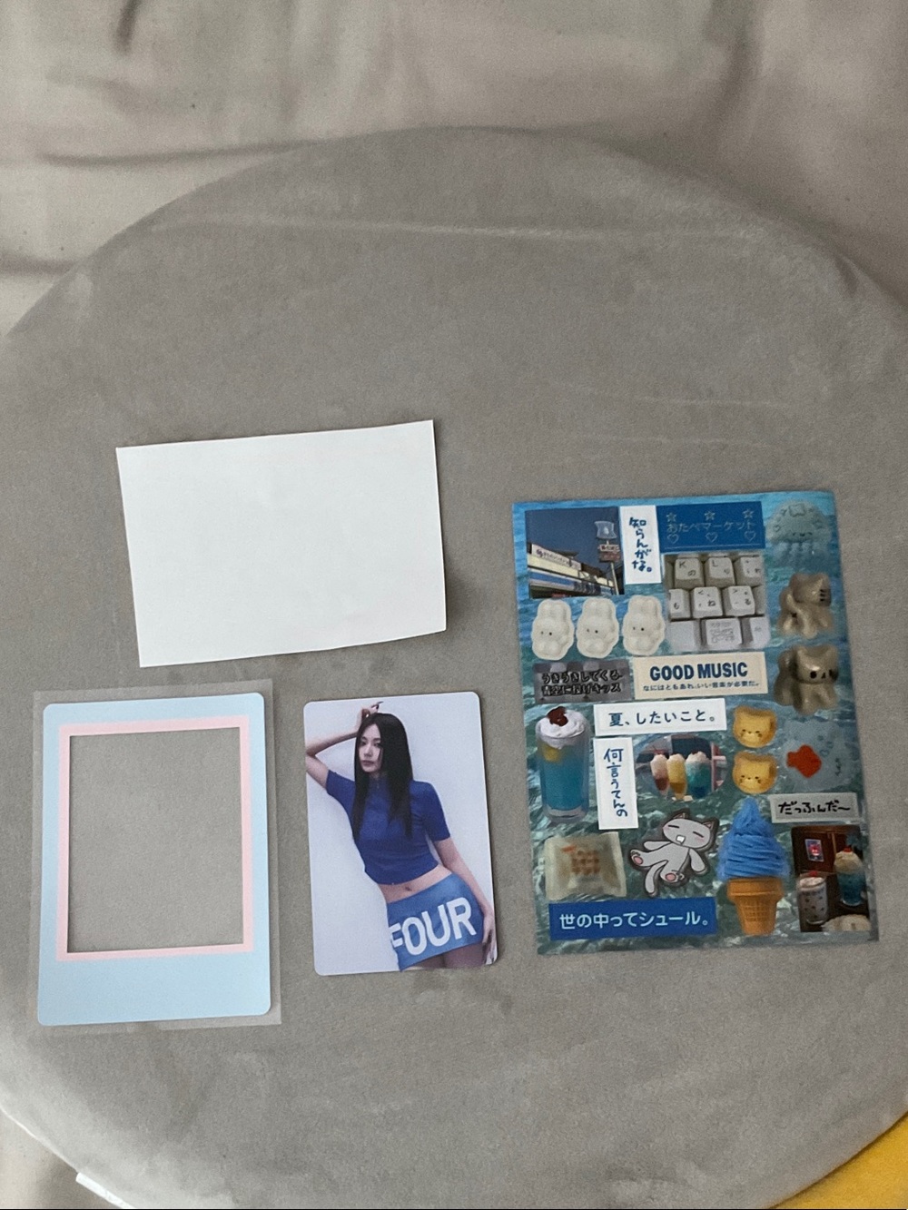 Blue Aesthetic Sticker Sheet + Photo Card Set